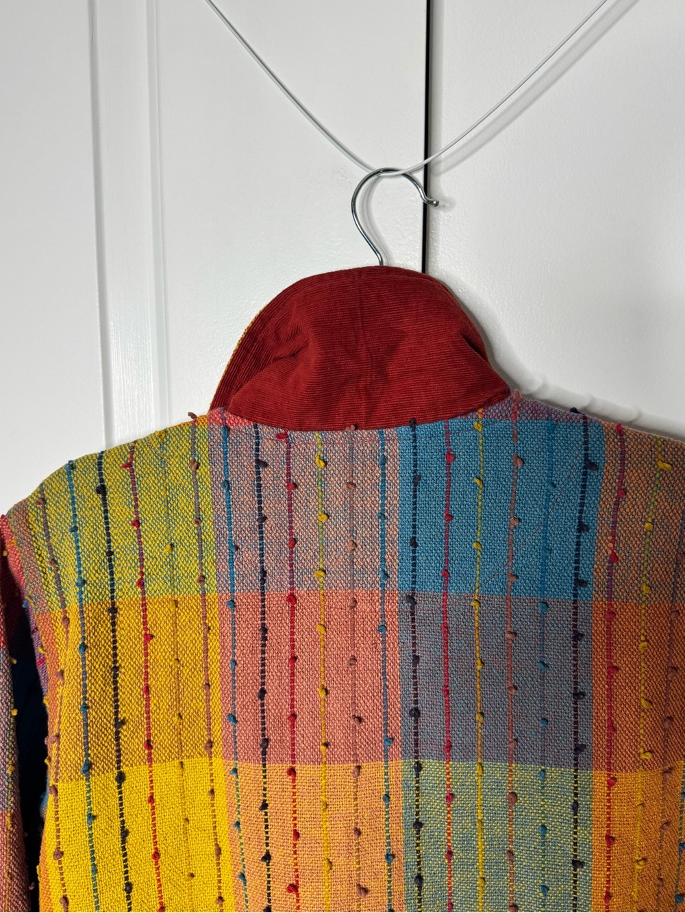 Multicolor Patchwork Button-Up Jacket - Multicolor - Picture 5 of 9
